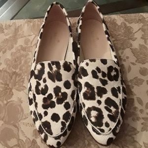Calf fur leopard print loafer